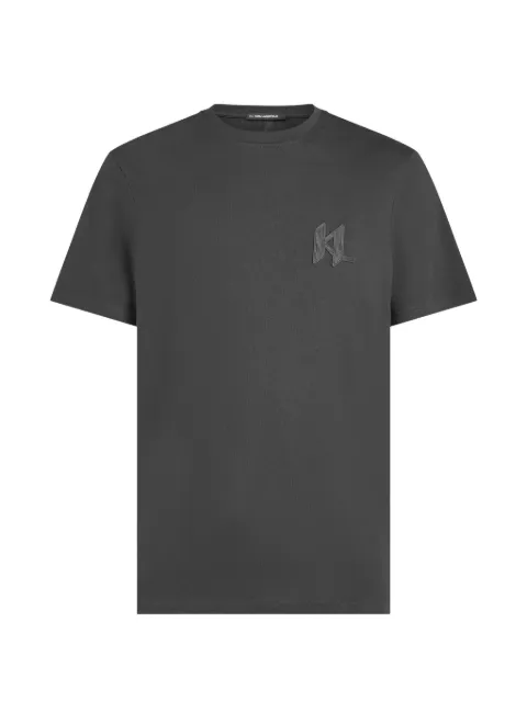 Karl Lagerfeld logo-patch T-shirt Grey B4M17054284