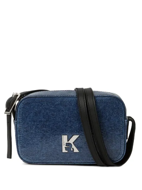 Karl Lagerfeld Jeans logo-plaque denim crossbody bag Blue B4W301711BM