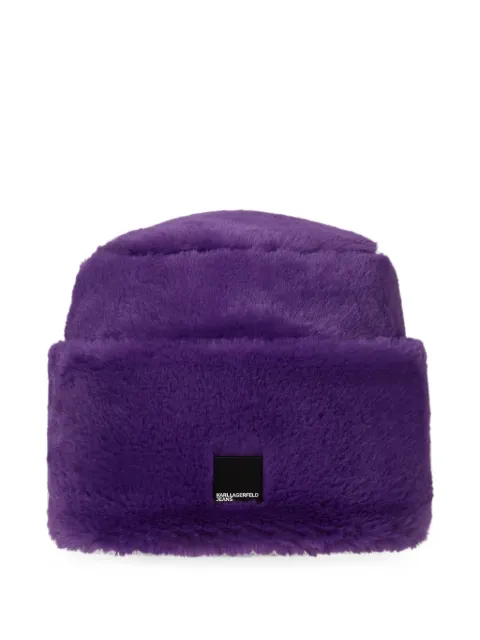 Karl Lagerfeld Jeans fold-up faux-fur beanie Purple B4W330572QG