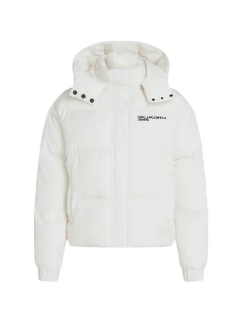 Karl Lagerfeld Jeans logo-print puffer jacket White B4W150702OO