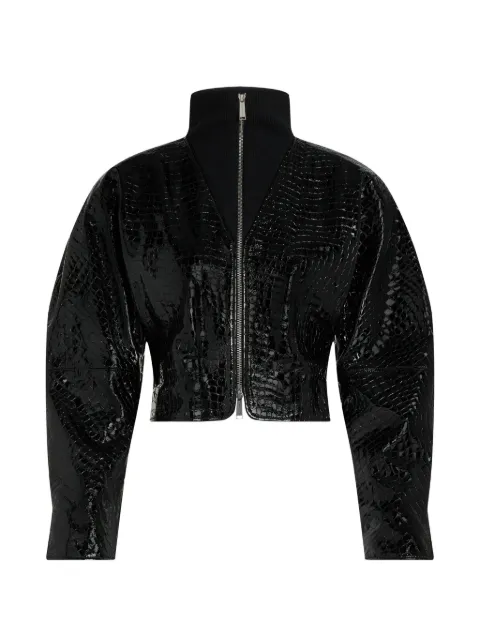 Karl Lagerfeld Karl Studio croc leather jacket Black B4W14035999