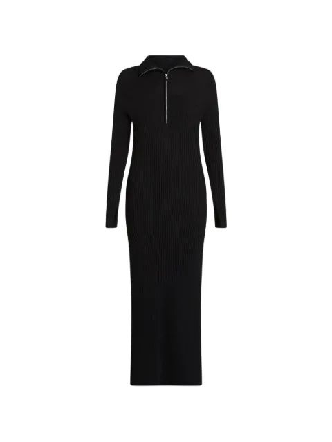 Karl Lagerfeld Jeans ribbed-knit half-zip maxi dress Black B4W13012