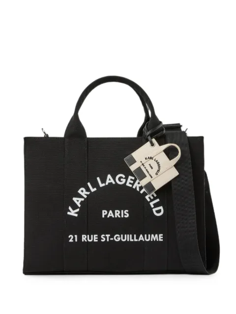 Karl Lagerfeld meidum Rue St-Guillaume square tote charm Black B4W50076999