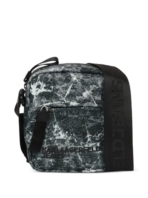 Karl Lagerfeld Jeans all-over print logo cross body bag Black B4M30188C09