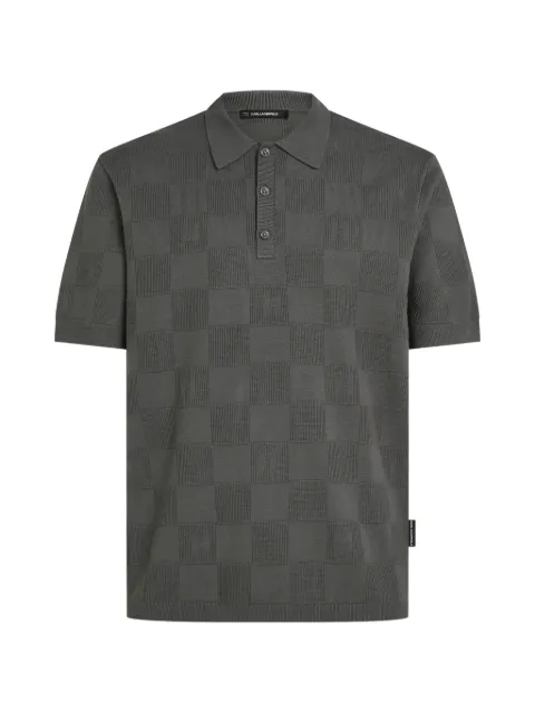 Karl Lagerfeld monogram checked polo shirt Grey B4M18047284