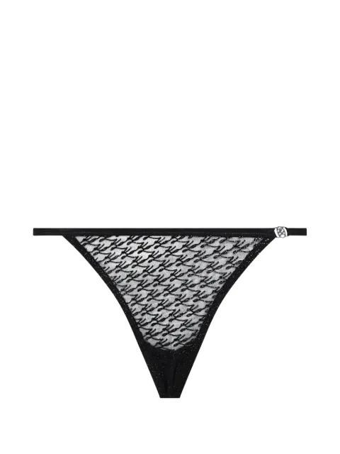 Karl Lagerfeld Autograph mesh thong Black B4W47016C19