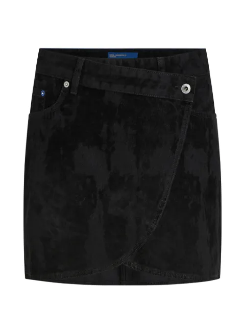 Karl Lagerfeld Jeans velvet denim mini skirt Black B4W12028A40