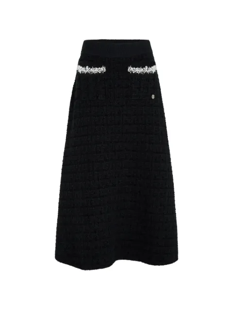 Karl Lagerfeld faux-pearl knitted skirt Black B4W12017999