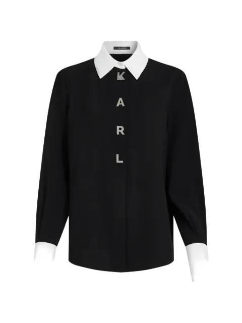 Karl Lagerfeld contrast letter shirt Black B4W11010998