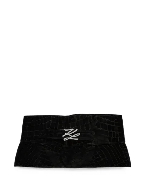 Karl Lagerfeld K/Autograph corset croc belt Black B4W33021999