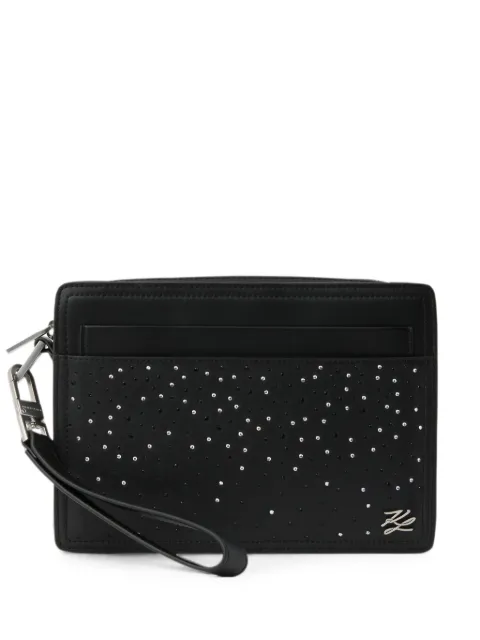 Karl Lagerfeld K/Autograph rhinestone pouch Black B4M32075999