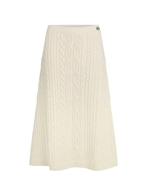 Karl Lagerfeld wool-blend cable-knit skirt Neutrals B4W12018B09