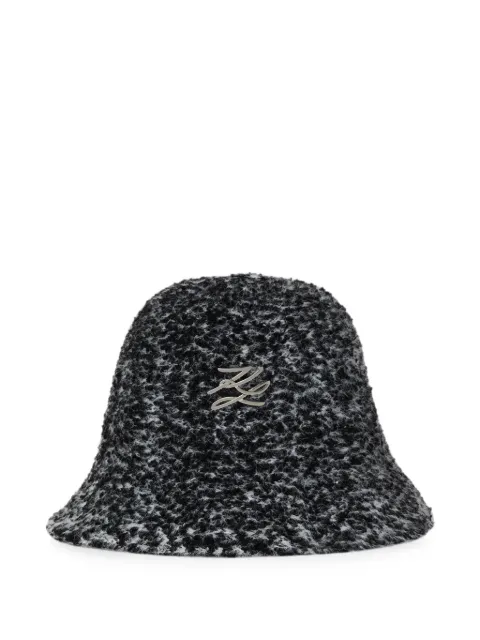 Karl Lagerfeld K/Autograph bouclé bucket hat Black B4W33086999