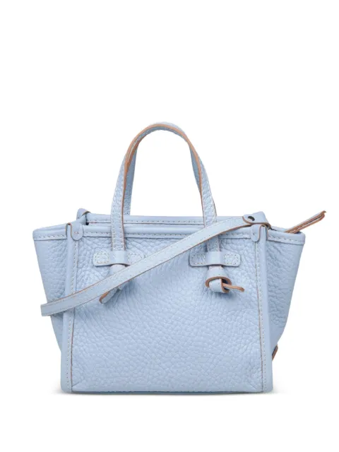 GIANNI CHIARINI Miss Marcella pebbled leather tote bag Blue BS8065BBL