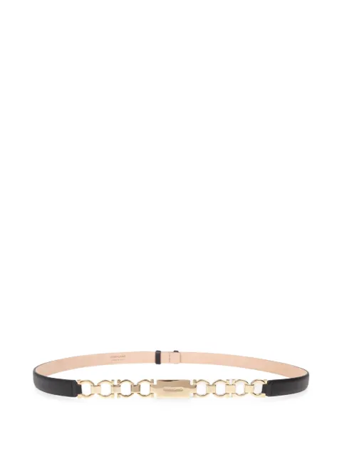 Ferragamo Gancini extendable leather belt Black 230363