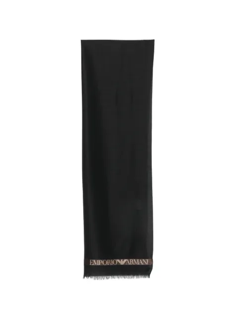 Emporio Armani logo-print scarf Black EM005576AF26151