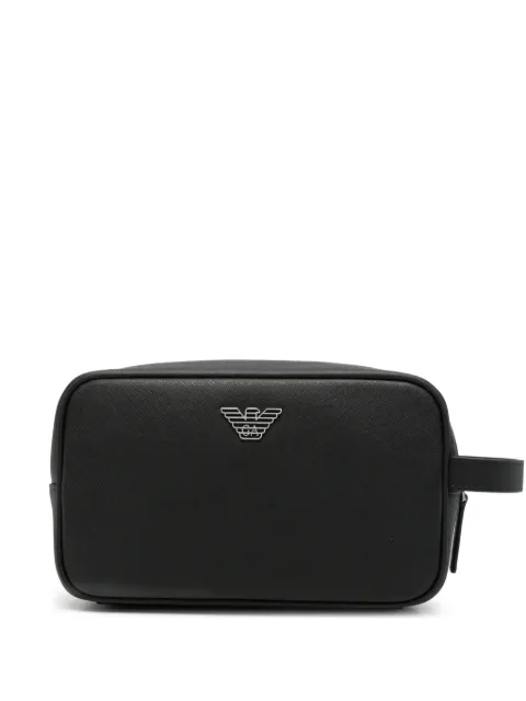 Emporio Armani logo-plaque wash bag Black EM002829AF13805