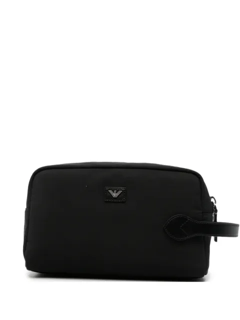 Emporio Armani logo-plaque wash bag Black EM007035AF28742