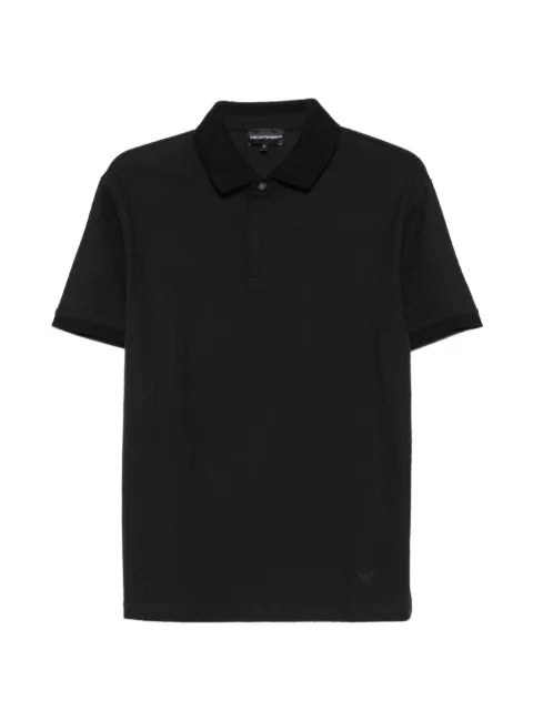 Emporio Armani chevron-knit short-sleeve polo shirt Blue EM007039AF10762