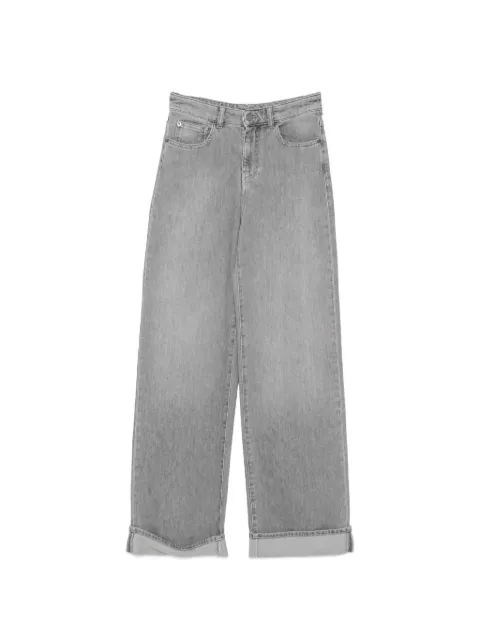 Emporio Armani logo-plaque turn-up jeans Grey EW000737AF27890