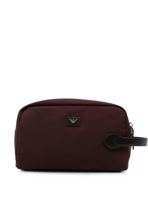 Emporio Armani logo-plaque wash bag Brown EM007035AF28742