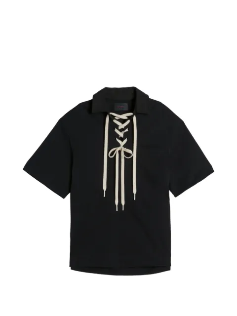 Simone Rocha lace-up rugby polo shirt Black 54720562BLACKBLACKECRU
