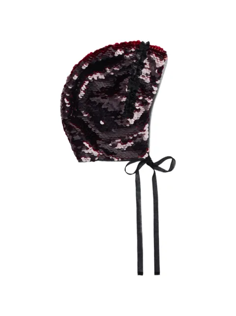 Simone Rocha sequin-embellished bonnet Red 1053