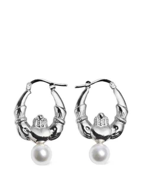 Simone Rocha Claddagh hoop earrings Silver ERG593