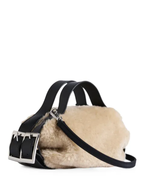 Simone Rocha faux-fur biker belt tote bag Neutrals BAG2020834