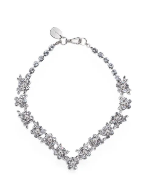 Simone Rocha V-line floral necklace Silver NKS121