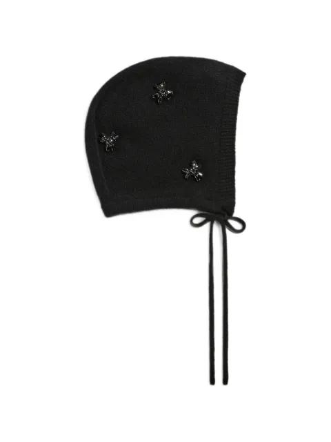 Simone Rocha Turbo crystal-embellished bonnet Black COMK11TB
