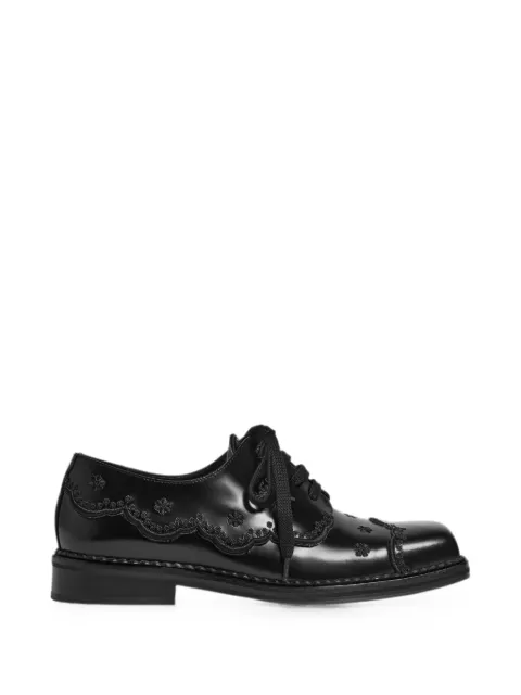 Simone Rocha floral-lace brogues Black BRG21M0740