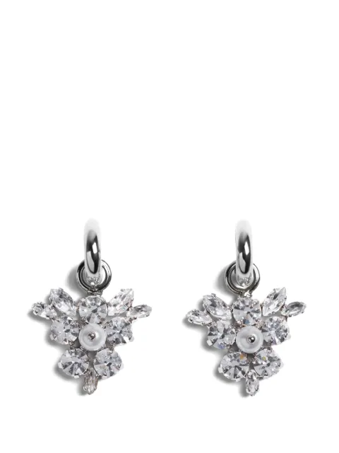 Simone Rocha Frond crystal-embellished hoop earrings Silver ERG612