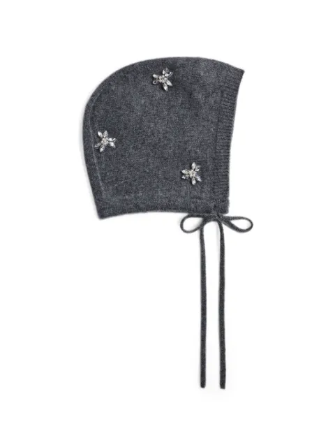 Simone Rocha Turbo crystal-embellished bonnet Grey COMK11TB