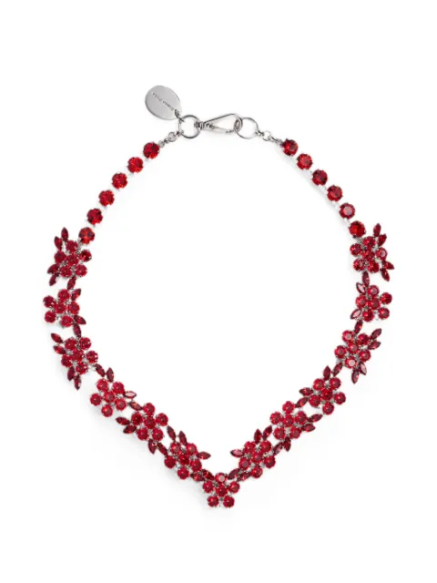 Simone Rocha V-line floral necklace Red NKS1210907