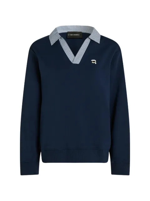 Karl Lagerfeld Ikon V-neck sweatshirt Blue B4W200622FS