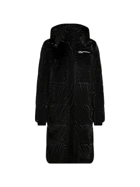 Karl Lagerfeld Jeans long shiny puffer jacket Black B4W15024999