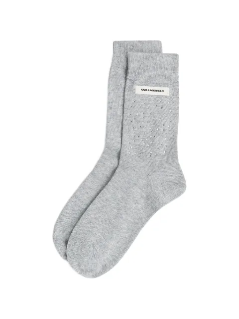 Karl Lagerfeld rhinestone logo socks Grey B4W47021C20