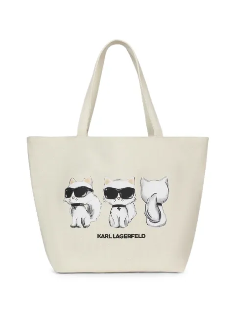 Karl Lagerfeld Ikon Karl and Choupette reversible shopper bag Neutrals B4W50030998