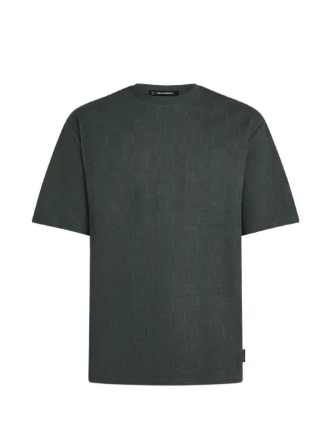 Karl Lagerfeld monogram checked T-shirt Green B4M17062284