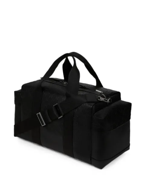 Karl Lagerfeld monogram perforated weekender bag Black B4M30226999