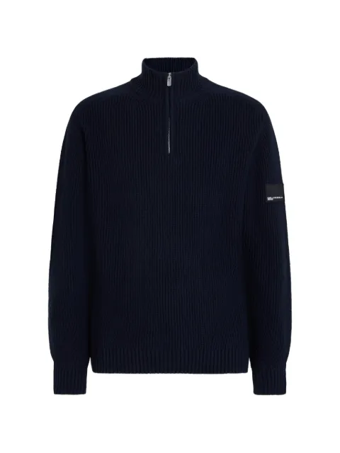 Karl Lagerfeld Jeans half-zip ribbed-knit sweater Blue B4M18059393