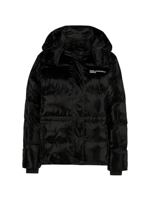 Karl Lagerfeld Jeans hooded puffer jacket Black B4W15015