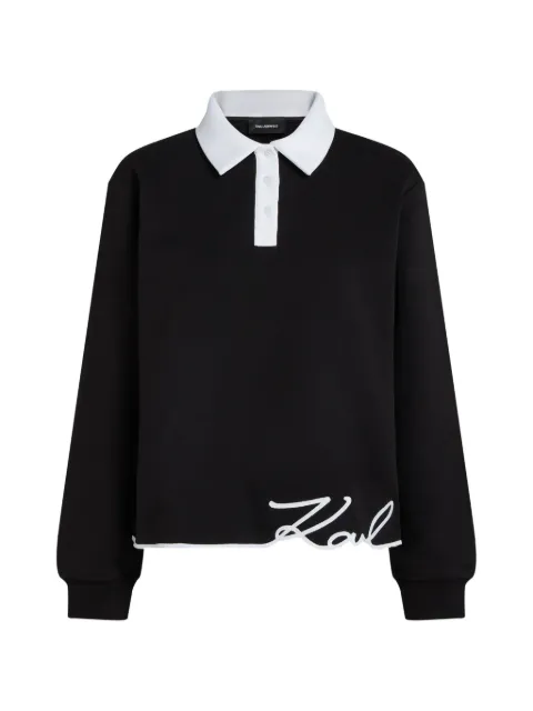 Karl Lagerfeld signature polo sweatshirt Black B4W20010999