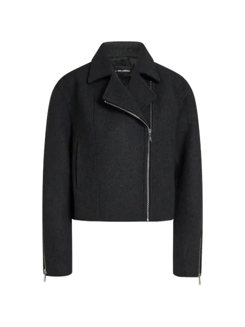 Karl Lagerfeld logo-plaque biker jacket Grey B4W15012285