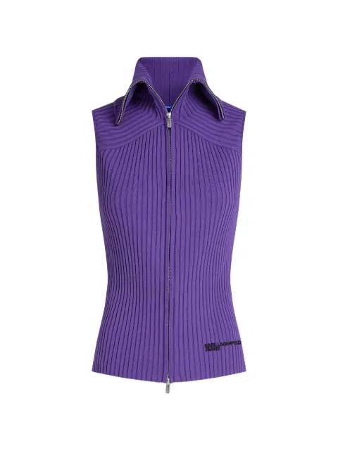 Karl Lagerfeld Jeans zip knit vest Purple B4W180042QG