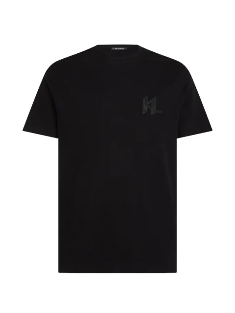 Karl Lagerfeld monogram wool-blend T-shirt Black B4M17054999