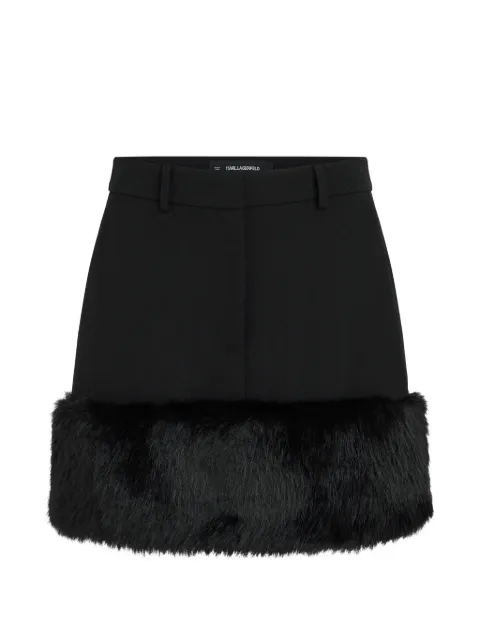 Karl Lagerfeld faux-fur trim skirt Black B4W12006999