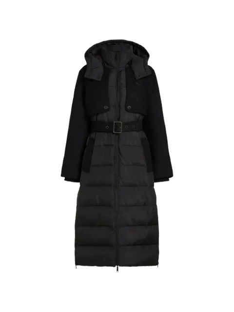 Karl Lagerfeld belted long puffer jacket Black B4W15003999