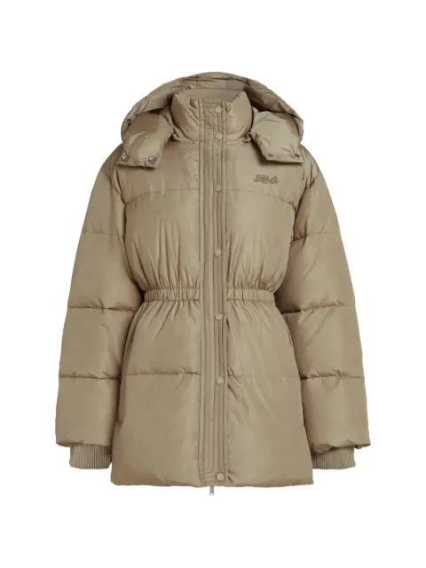 Karl Lagerfeld cinched midi puffer jacket Neutrals B4W15060149